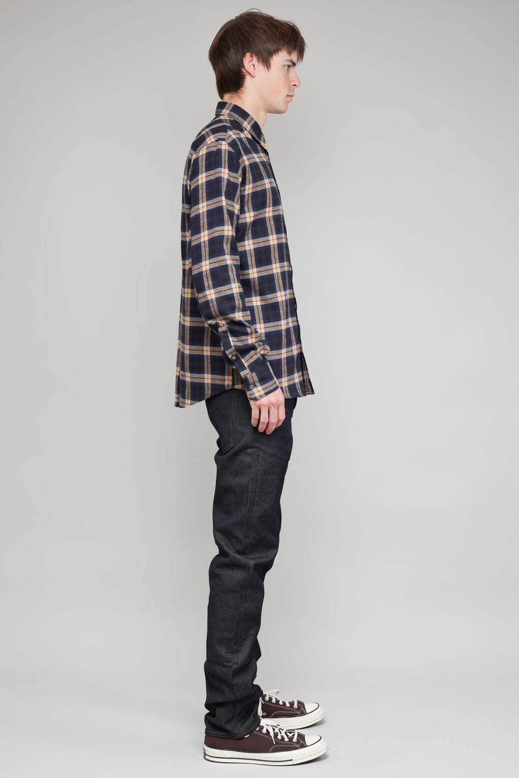 Japanese Scotish Plaid in Navy and Khaki 04