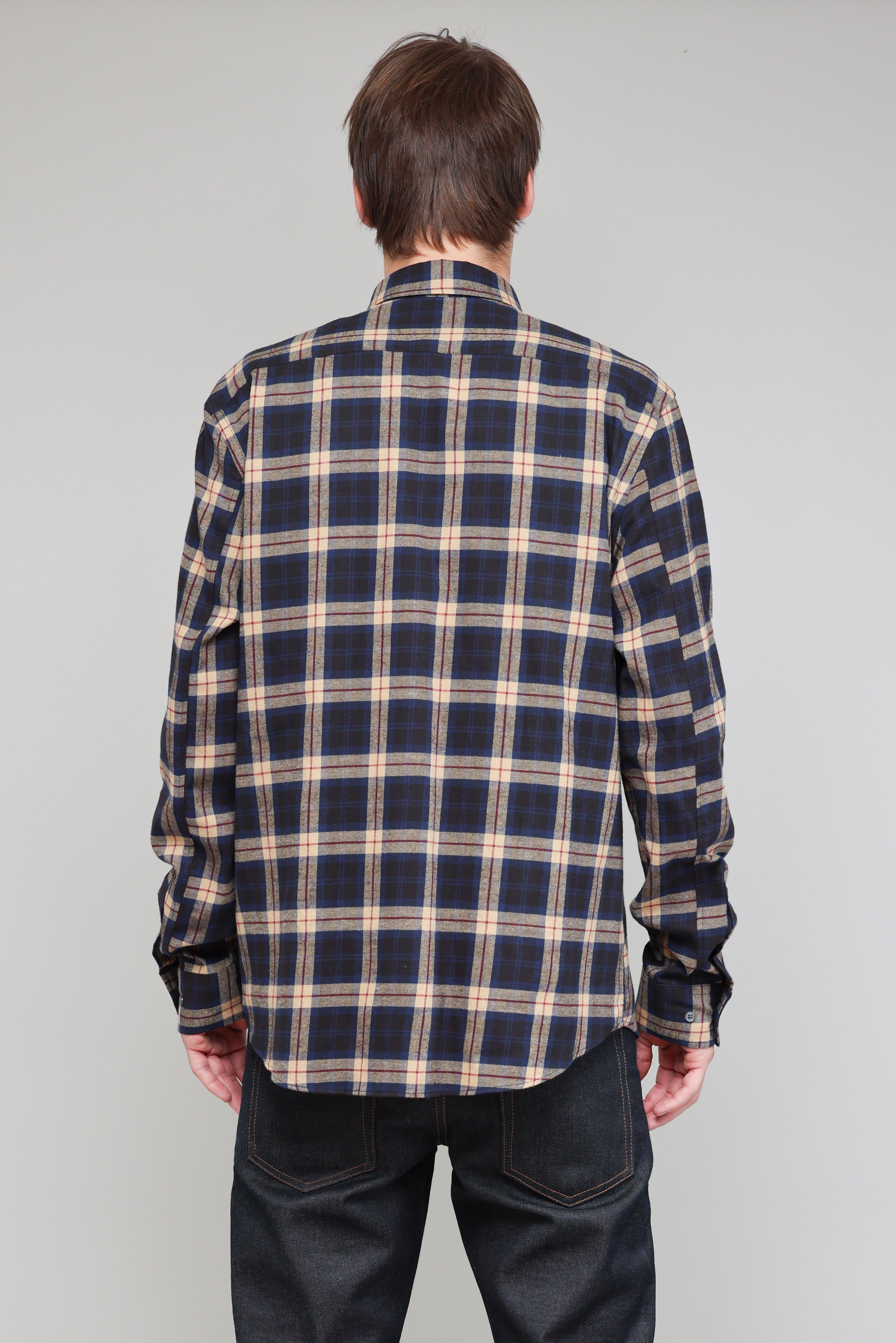 Japanese Scotish Plaid in Navy and Khaki 03