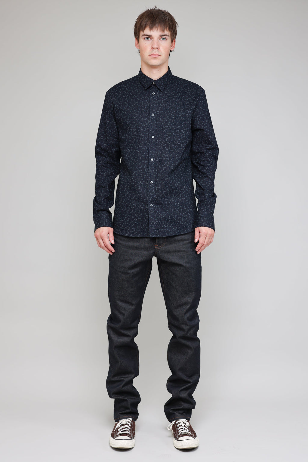 Japanese Firefly Print in Navy 05