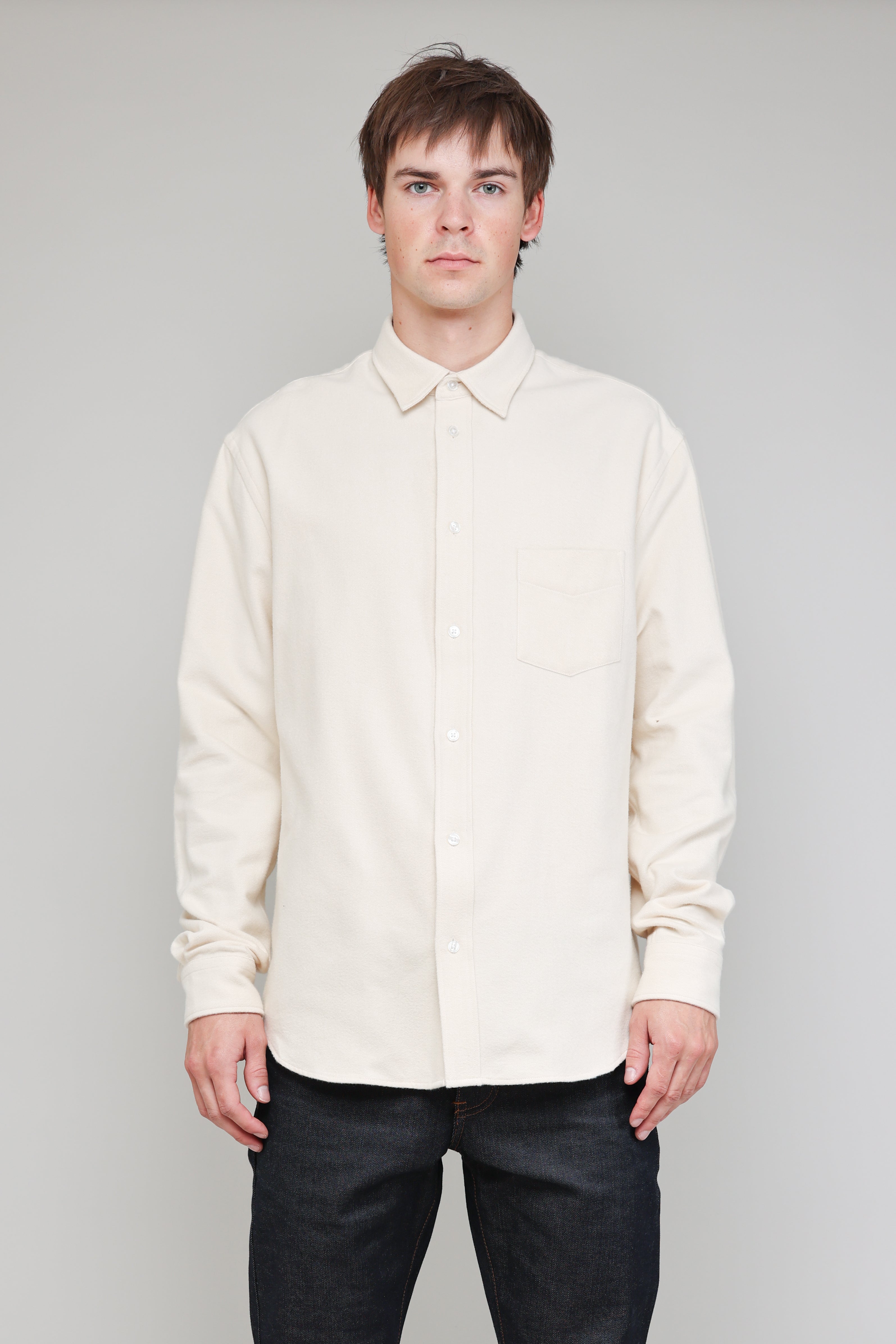 Japanese Heavy Twill Flannel in Ecru 02