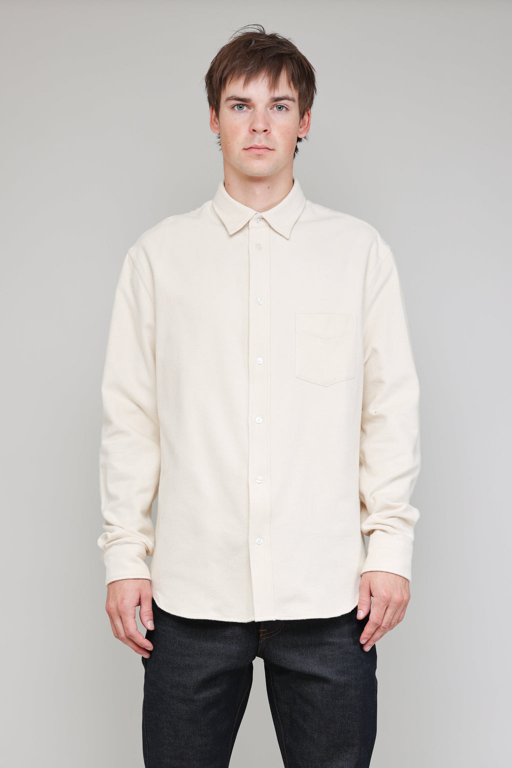 Japanese Heavy Twill Flannel in Ecru 01