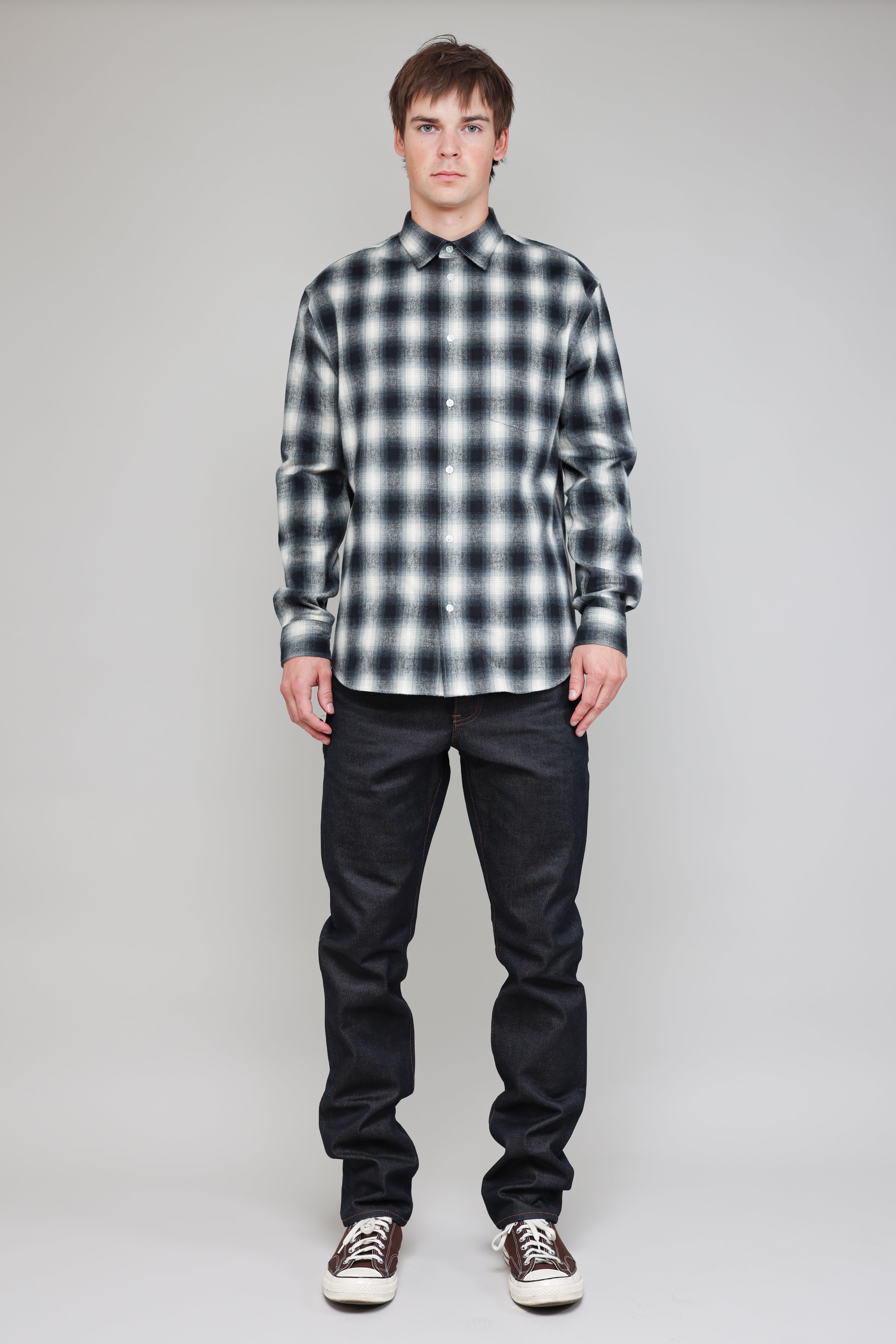 Japanese Faded Tartan in Blue and White 05