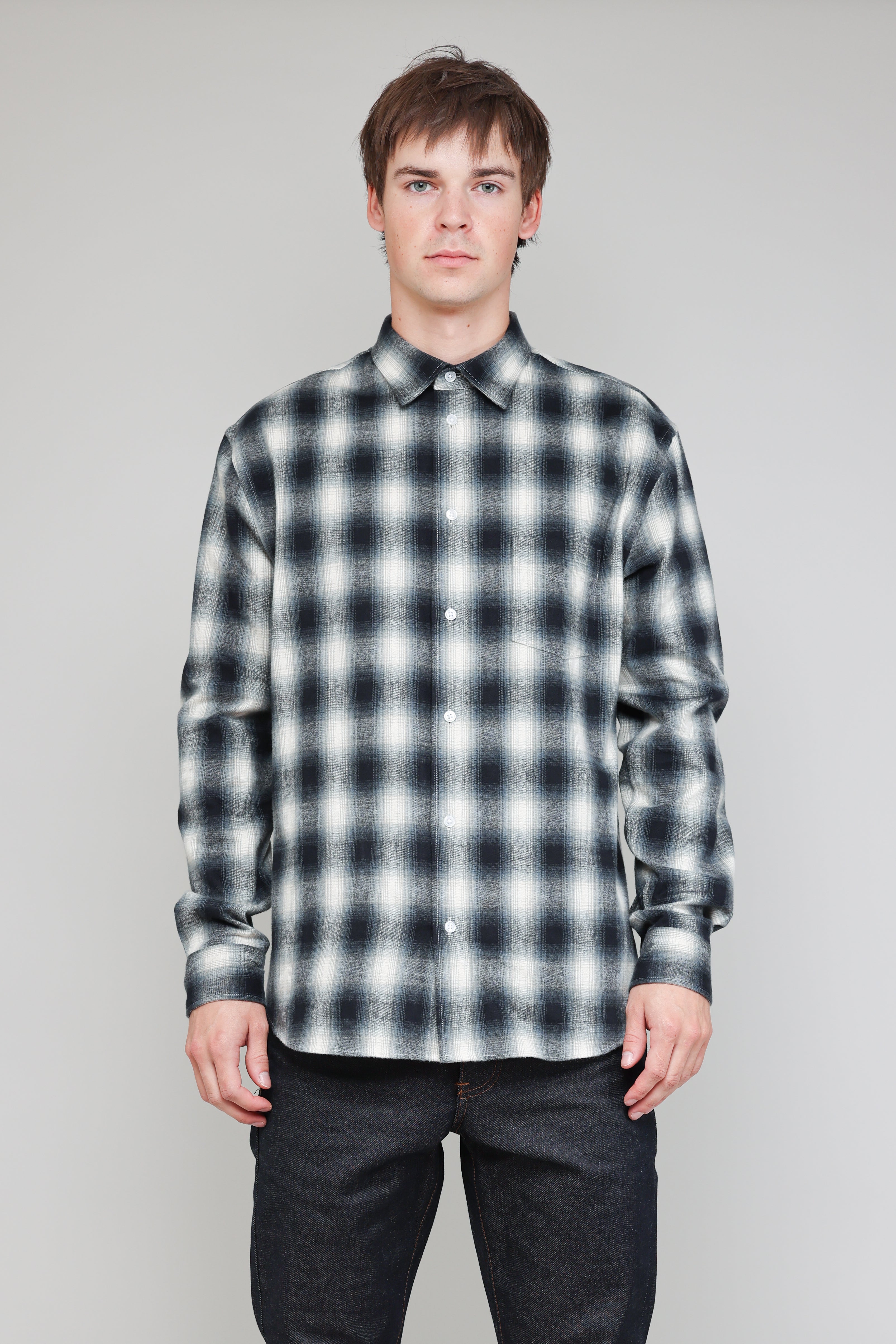 Japanese Faded Tartan in Blue and White 02