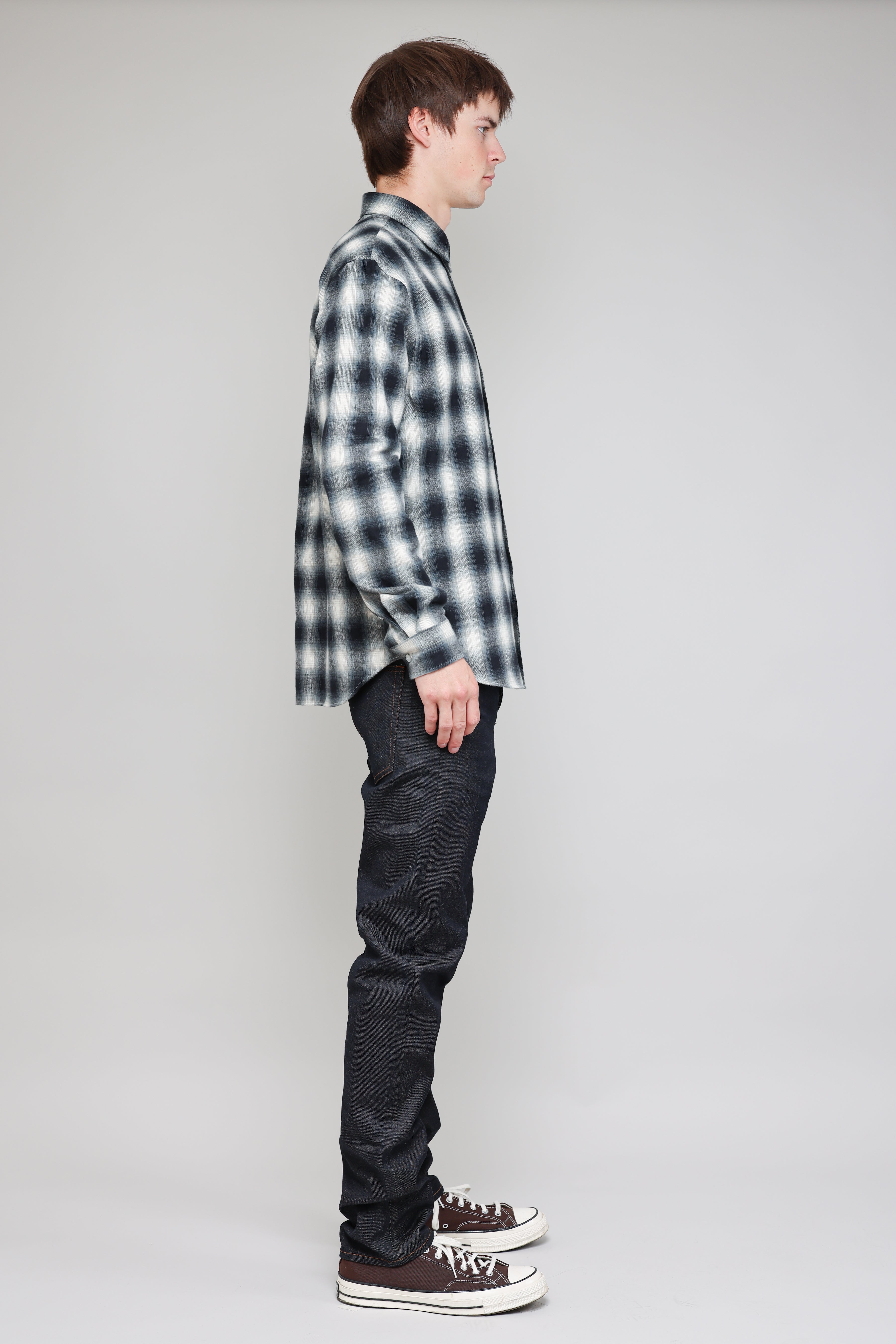 Japanese Faded Tartan in Blue and White 03