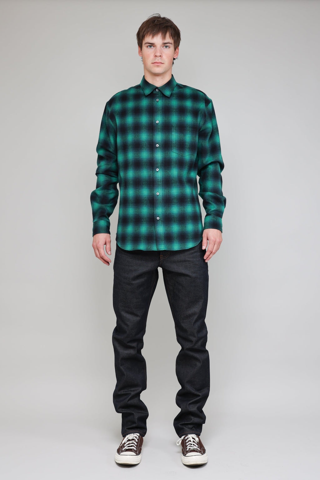 Japanese Faded Tartan in Teal 05