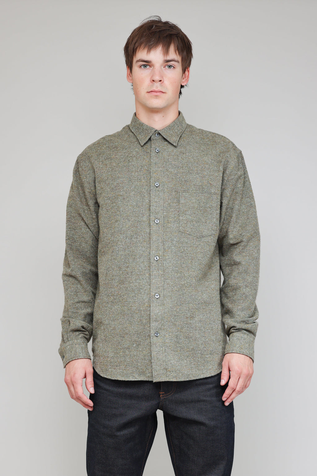 Japanese Brushed Nep Canvas in Green 01