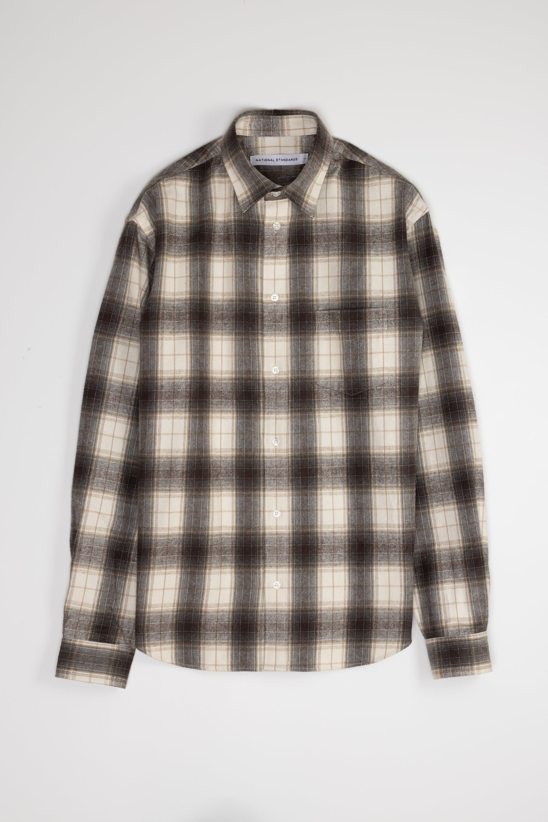 Japanese Shaggy Plaid in Brown and White 01