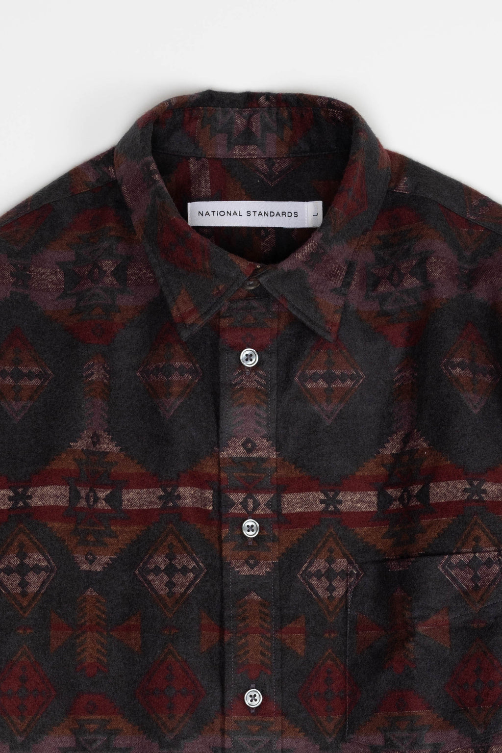 Japanese Blanket Print in Slate and Red 06