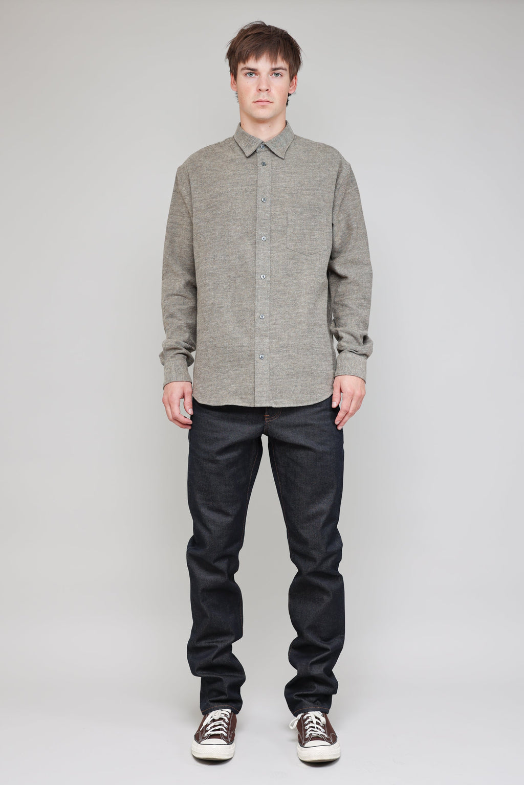 Japanese Military Twill in Melange Khaki 05