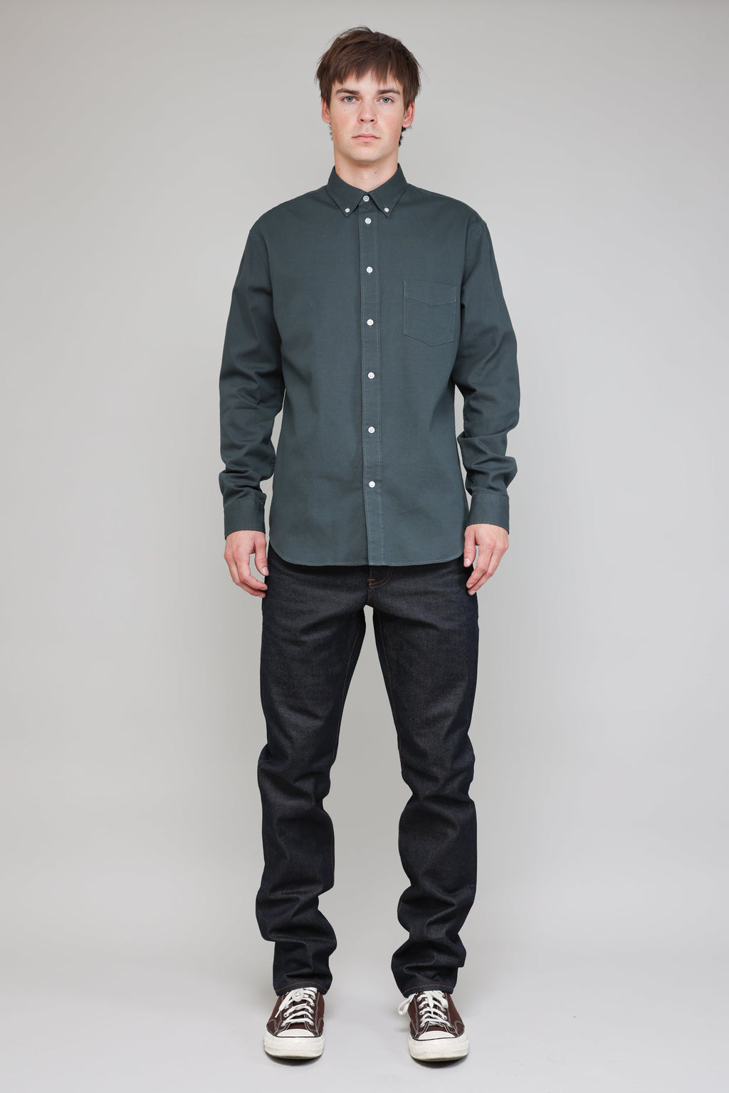 Japanese Washed Oxford in Slate 05