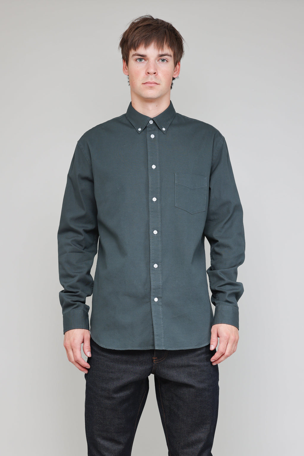 Japanese Washed Oxford in Slate 02