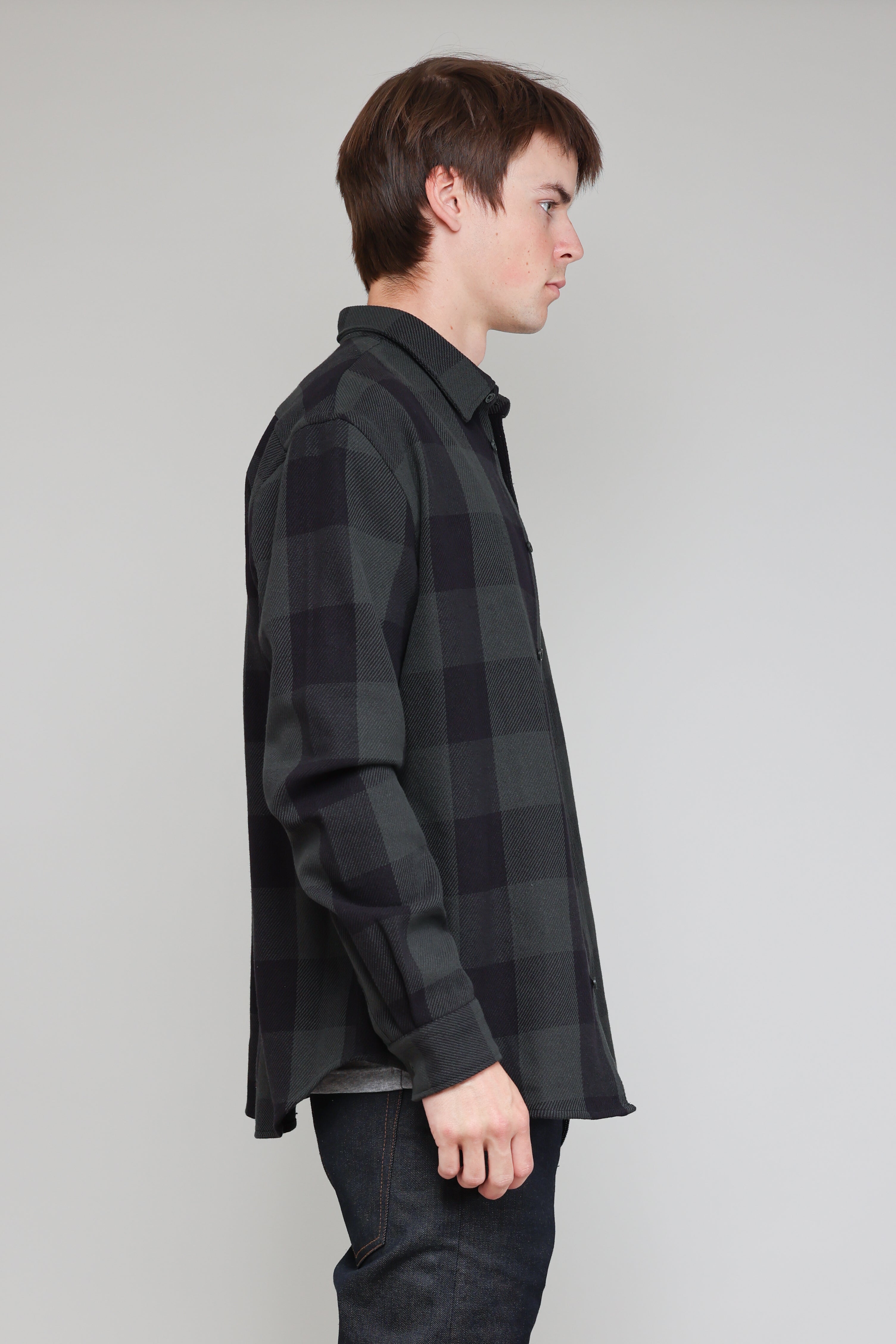 Japanese Buffalo Twill in Grey and Black 03