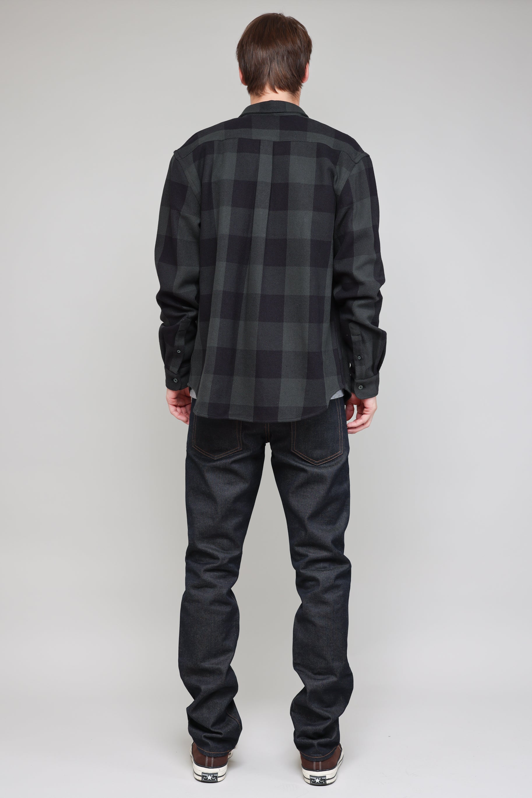 Japanese Buffalo Twill in Grey and Black 04