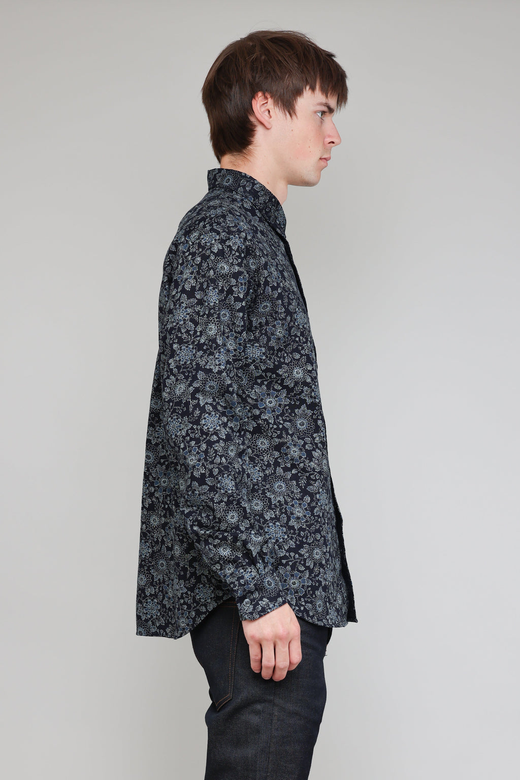 Japanese Floral Print Navy 03