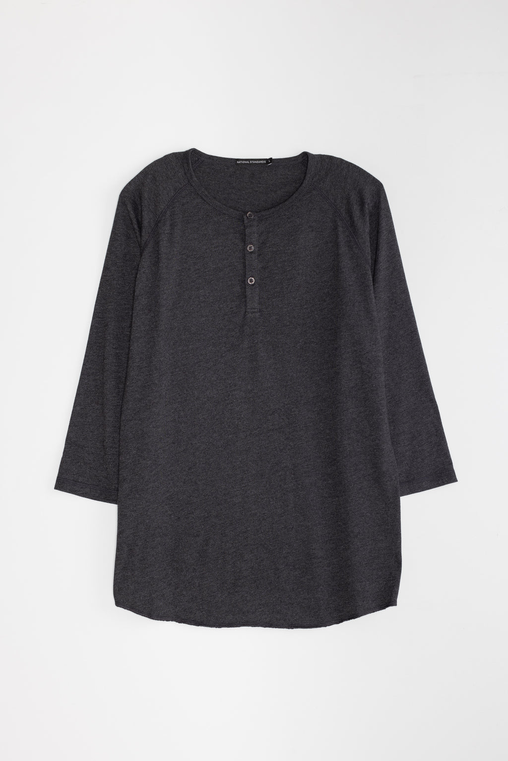Tri Blend Henley in Charcoal 01