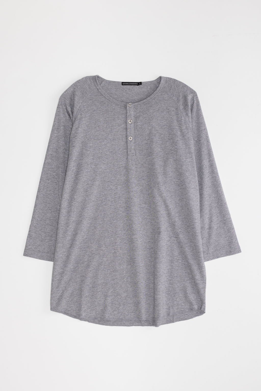 3/4 Sleeve Henley in Melange Grey 01