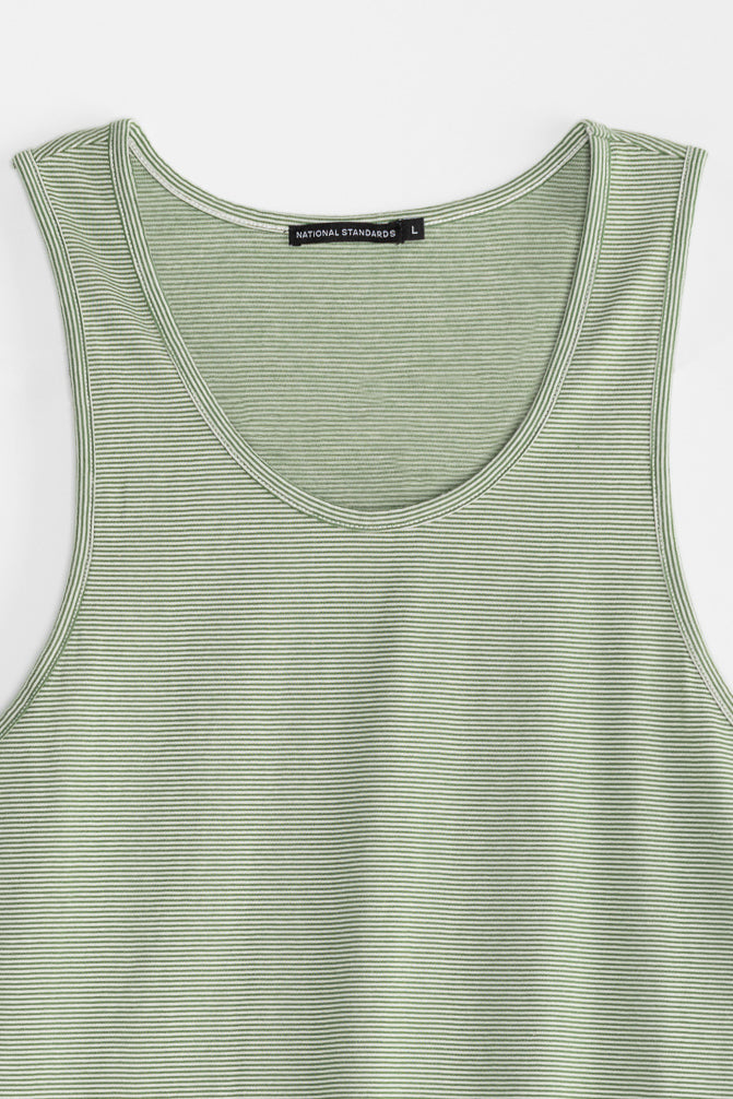 Mini Stripe Tank Top in Green