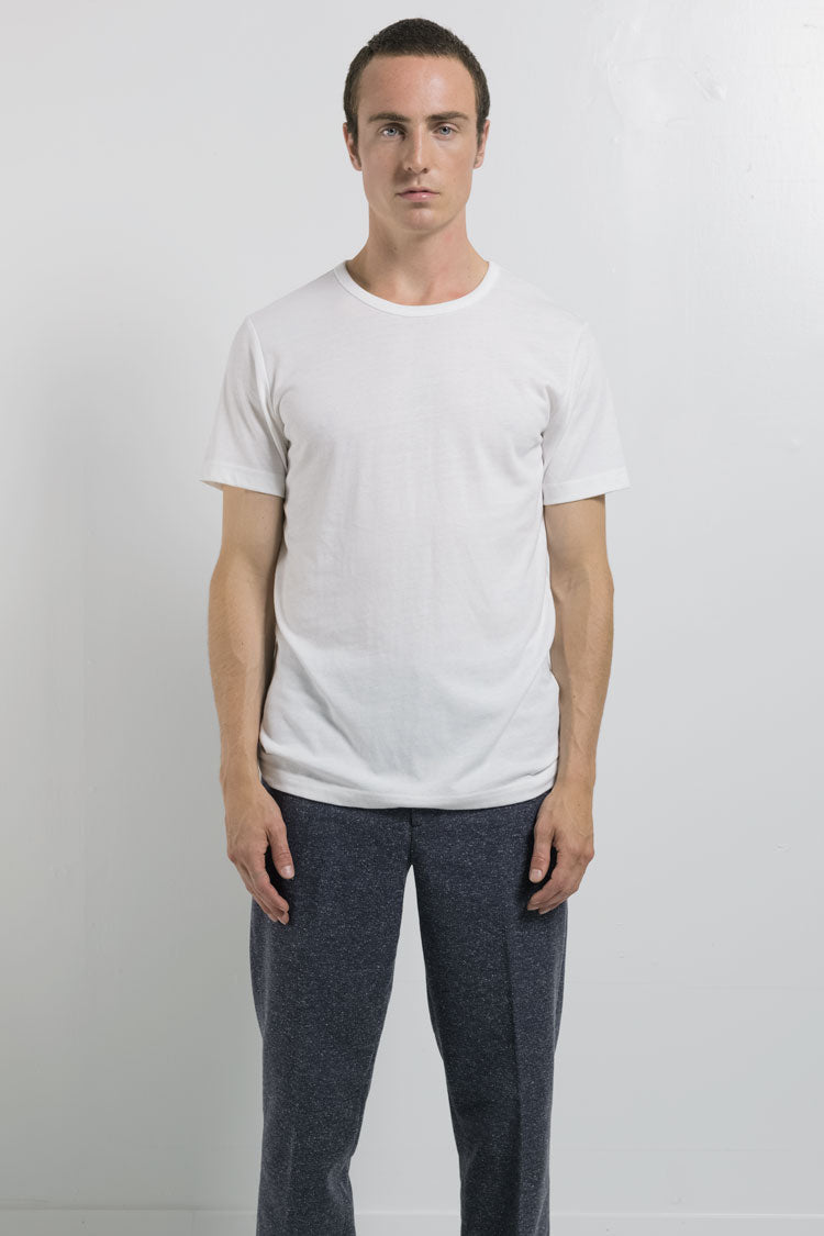 National Standards Tri Blend Crew neck in white on male