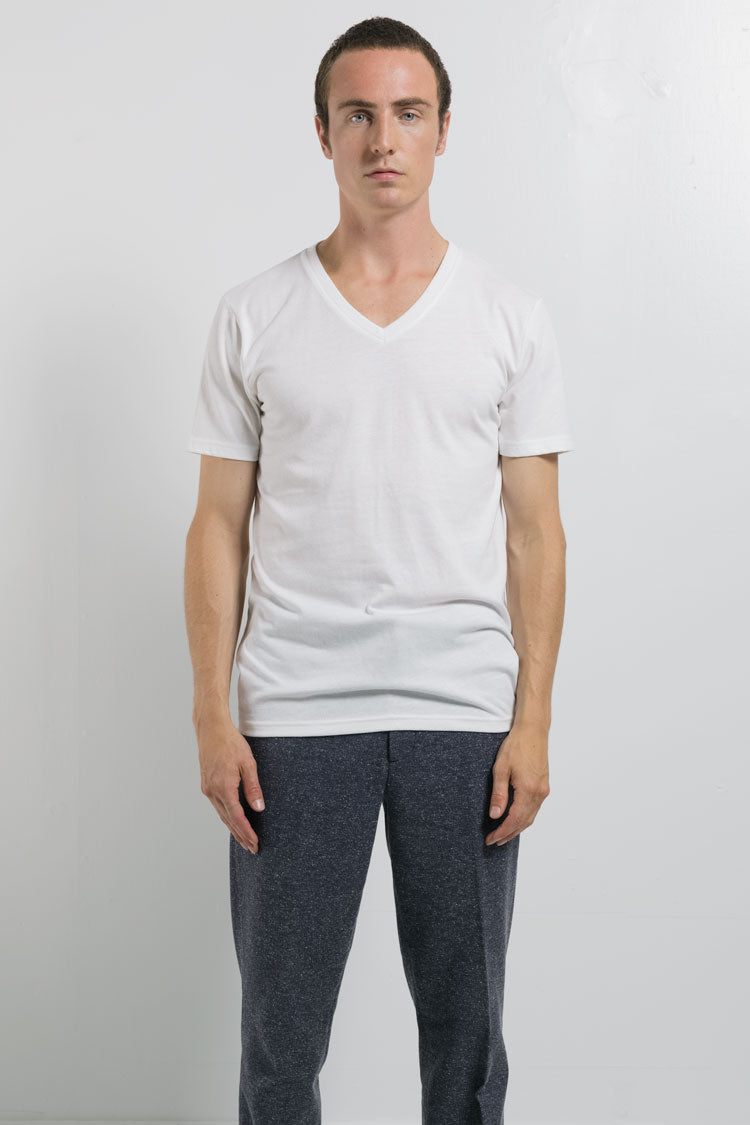National Standards Tri-Blend Crew neck tee in White on male