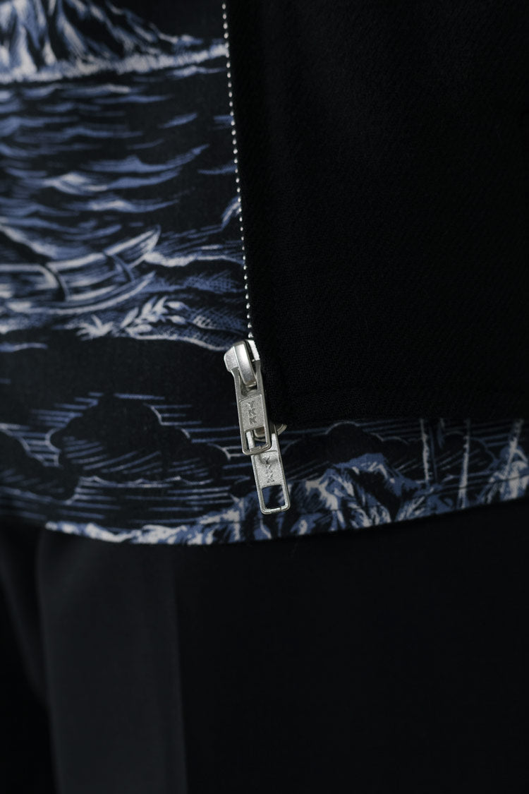 Ready-to-wear Wool Mix flight Jacket in Black 003
