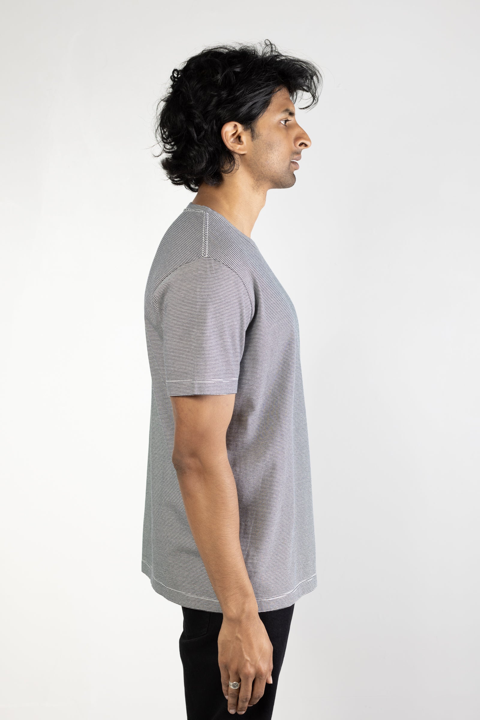 NS2171-1 Mini Stripe Crew Neck in Blue Media 5 of 5