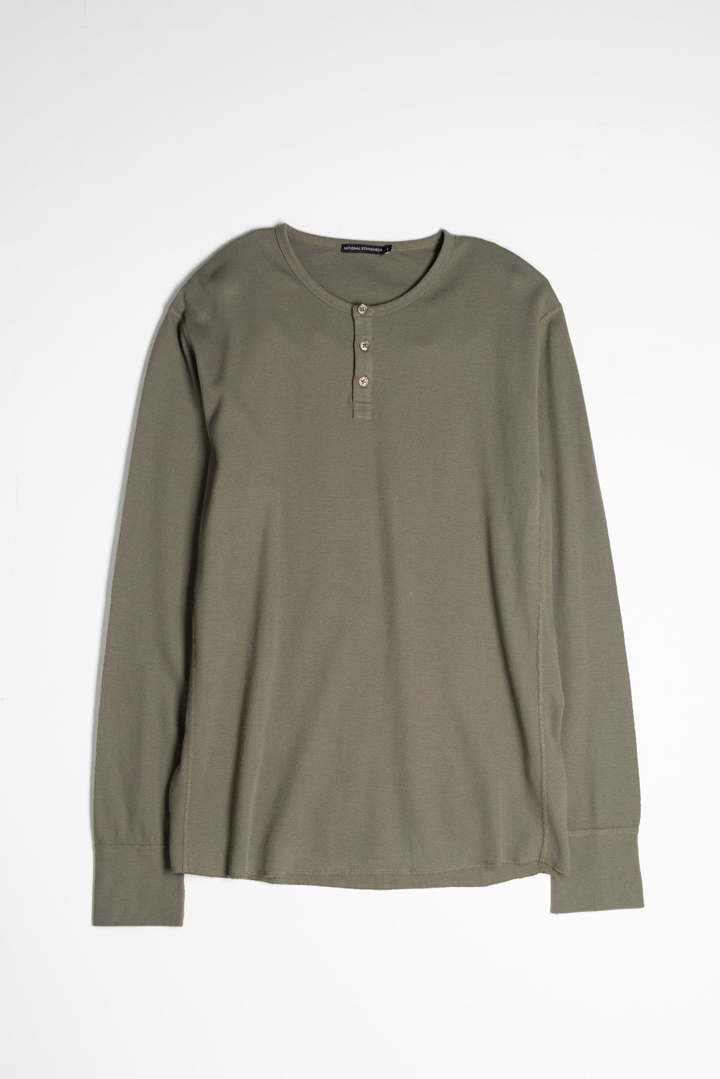 Mesh Thermal L/S Henley in Army Green 01