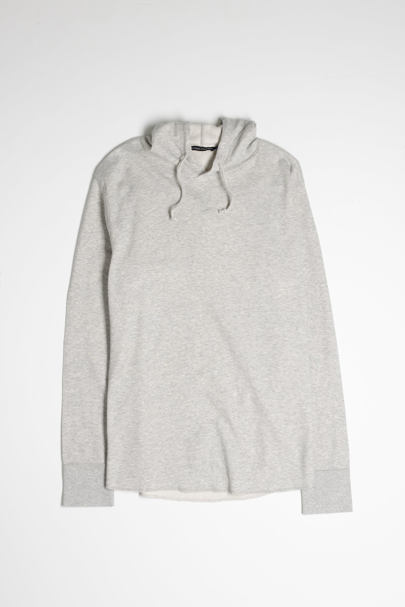 Mesh Thermal Pullover Hoodie in Melange Grey 01