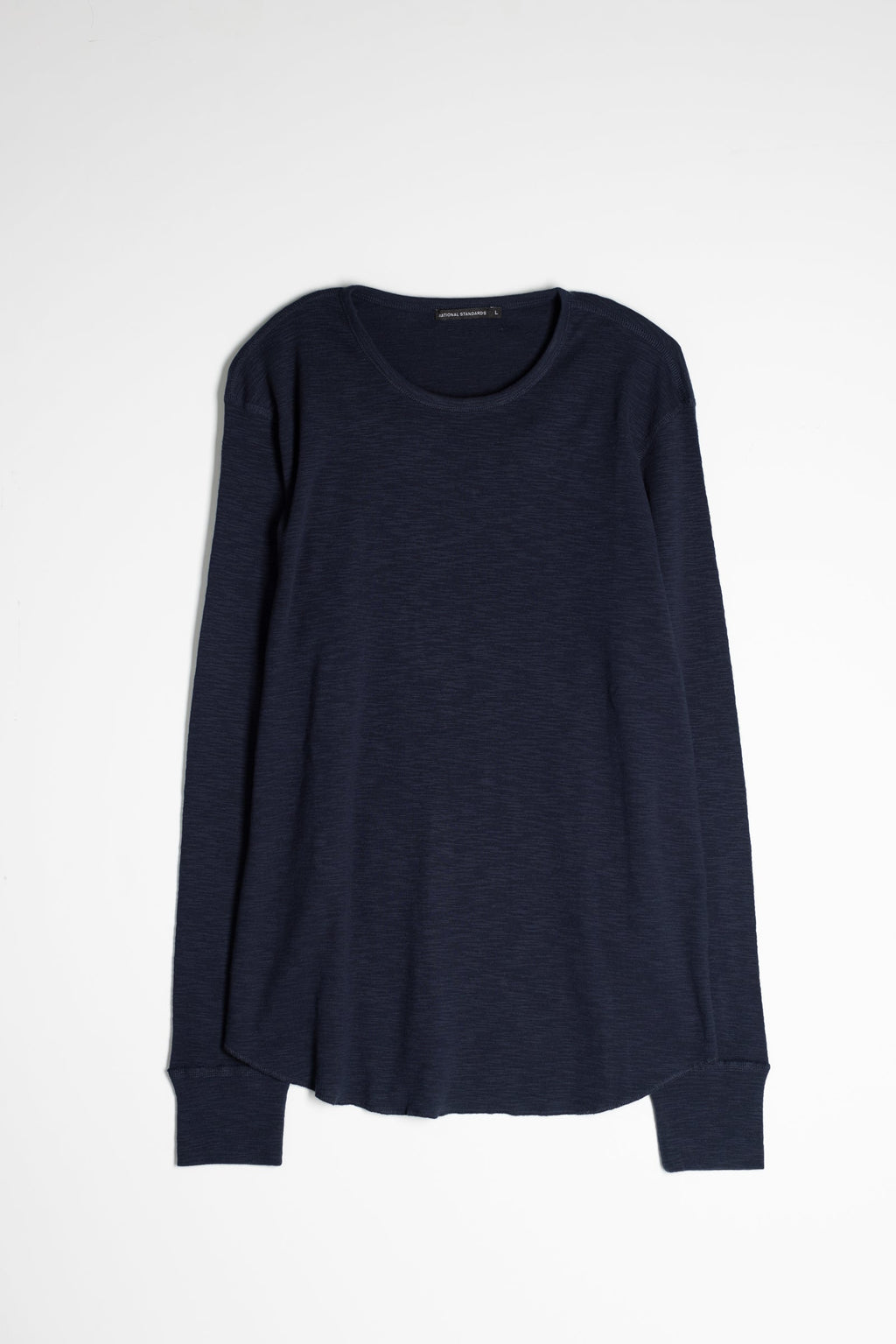 Slub 1x1 Long Sleeve Crew in Navy 01