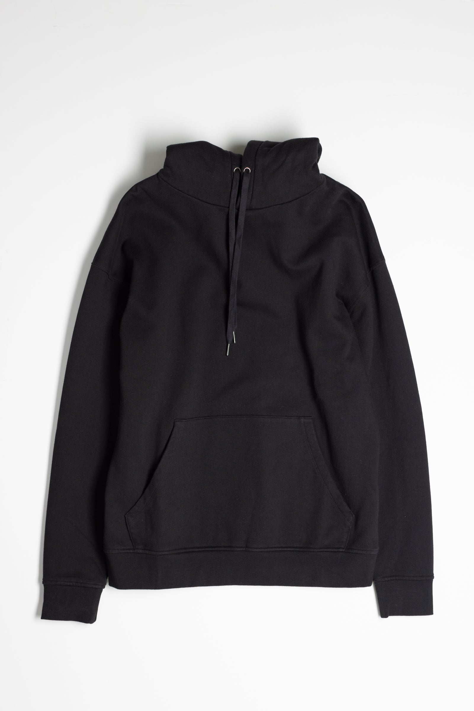 Cotton Fleece Pullover Hoodie in Black 01