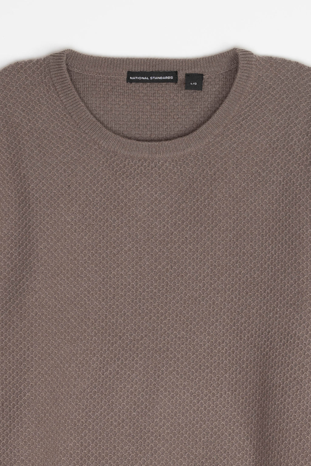 New Wool Honeycomb Stitch Crew in Taupe 06
